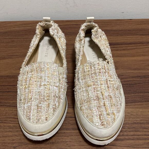 Ron White NWOT Sha-Nell Champagne Tweed Boucle Slip On Shoe. Size EU 38 US 7.5. - Picture 1 of 8